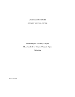 MLA - Lakehead University