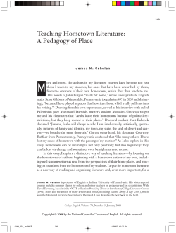 Teaching Hometown Literature: A Pedagogy of Place