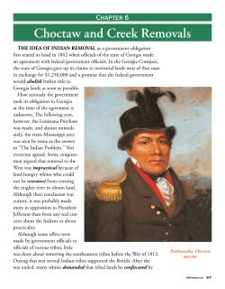 Choctaw and Creek Removals - Oklahoma the Sooner State