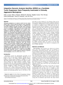 Integrative Genomic Analysis Identifies NDRG2