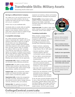 Career Central&trade; Advice_Transferable Skills: Military Assets