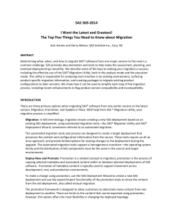 SAS 369-2014 I Want the Latest and Greatest! The Top Five Things