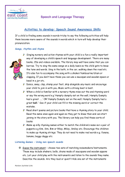 Speech Sound Awareness Skills