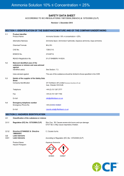 Ammonia Solution 10 - less than 25 Percent
