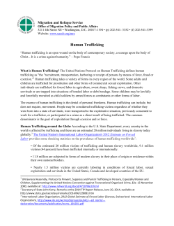 Human Trafficking Backgrounder - United States Conference of