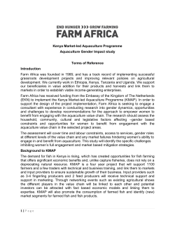 Kenya Market-led Aquaculture Programme Aquaculture Gender