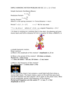 SIMPLE HARMONIC MOTION PROBLEMS (RD SEC 12-1, 12
