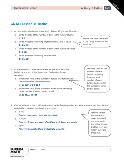 G6-M1-Lesson 1: Ratios - St. Charles Parish Public Schools