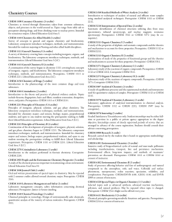 Chemistry Courses - Bemidji State University
