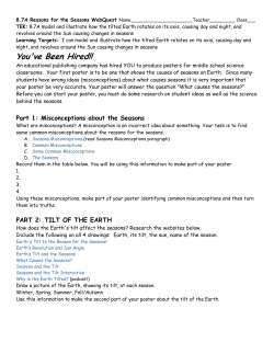 Reasons for the Seasons Webquest