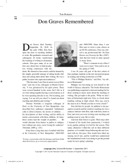Don Graves Remembered