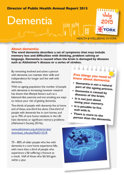 Dementia - City of York Council