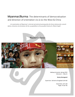 Myanmar/Burma: The determinants of democratisation and direction