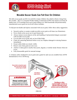 CPSC Guidelines for Movable Soccer Goals
