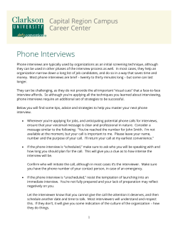 Phone Interviews - Clarkson University