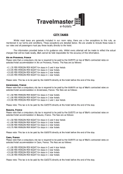 City Taxes - Travelmaster e
