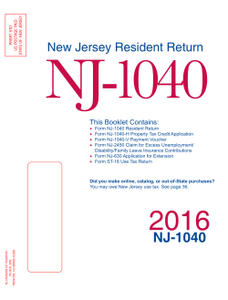 Instructions for the NJ-1040