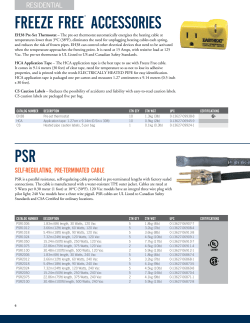 PSR Heating Cables Catalog Pages