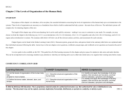 Chapter 2 The Levels of Organization of the Human Body