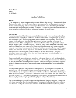 Einstein`s Politics