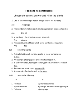 Food and its Constituents - Uday Pre