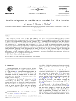 Lead-based systems as suitable anode materials for Li-ion