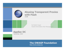 Abusing Transparent Proxies with Flash