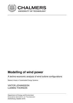 Modelling of wind power - Chalmers Publication Library