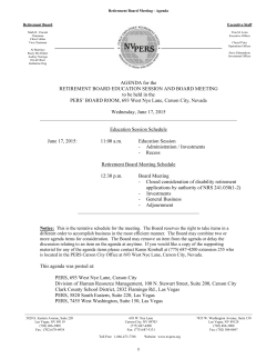 AGENDA for the RETIREMENT BOARD EDUCATION SESSION