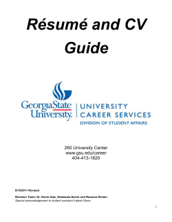 Résumé and CV Guide - GSU Career Services