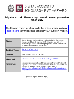 Migraine and risk of haemorrhagic stroke in women: prospective