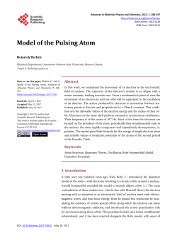 Model of the Pulsing Atom - Scientific Research Publishing