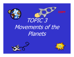 TOPIC 3 Movements of the Planets