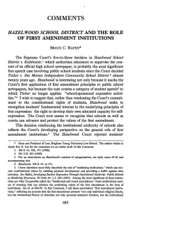 Hazelwood School District and the Role of First Amendment