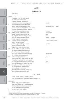 PROLOGUE SCENE I - The English Experience