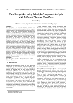Face Recognition using Principle Component Analysis Face