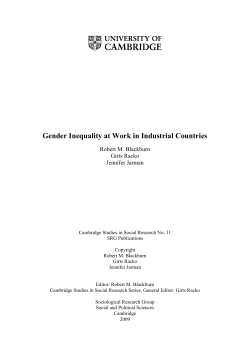 Gender Inequality at Work in Industrial Countries