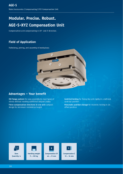 Modular. Precise. Robust. AGE-S-XYZ Compensation Unit