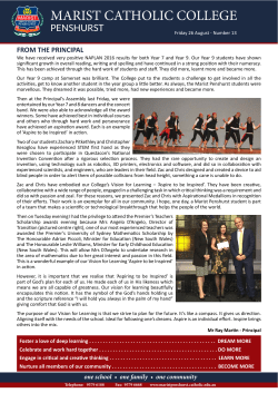 Newsletter Number 13 - Marist Catholic College Penshurst