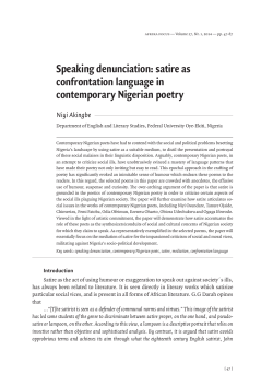 Speaking denunciation: satire as confrontation language in