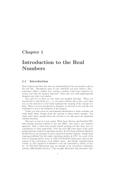 Introduction to the Real Numbers