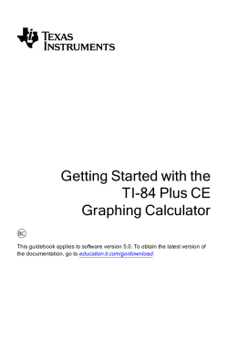 Getting Started with the TI-84 Plus CE Graphing Calculator