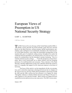 European Views of Preemption in US National Security Strategy