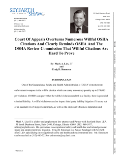 Court Of Appeals Overturns Numerous Willful OSHA