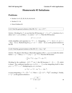 Homework #3 Solutions