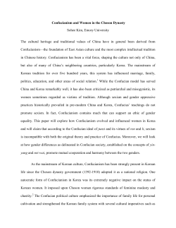 Confucianism and Women in the Choson Dynasty
