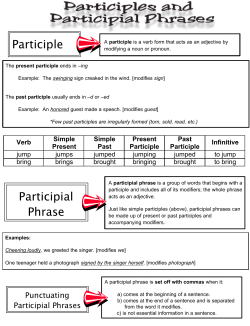 Participle Participial Phrase