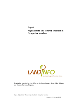 Afghanistan Security situation in Nangarhar province