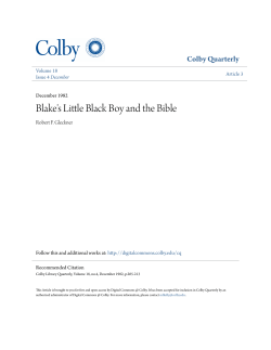 Blake`s Little Black Boy and the Bible
