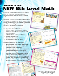 NEW 8th Level Math